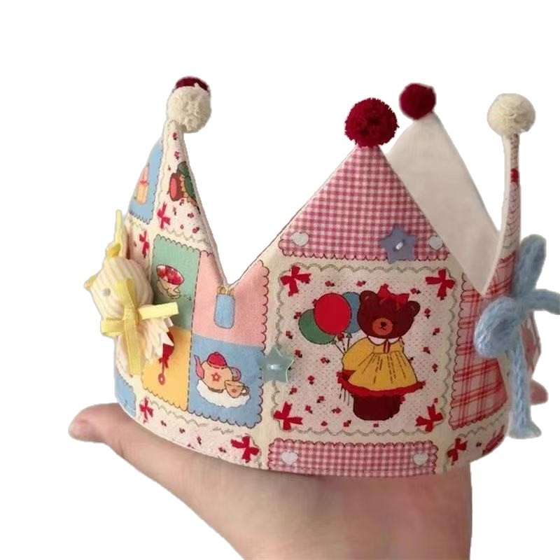 Cute Handmade Bow Little Bear Birthday Crown