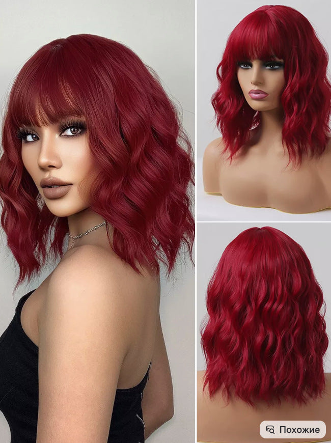 Womens Brown Wig Cap Full-Cover Stylish Everyday Elegant Wig