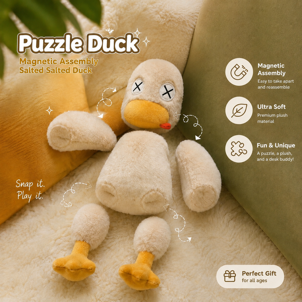 Detachable Magnetic Salty Duck Plush Toy