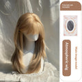 Women's High-End Full Head Wig With Platinum Blonde Air Bangs