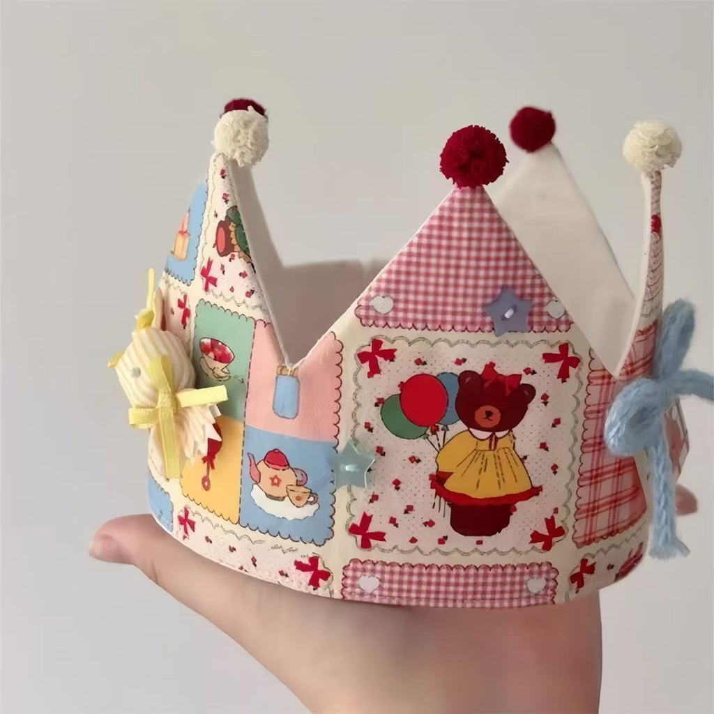 Cute Handmade Bow Little Bear Birthday Crown