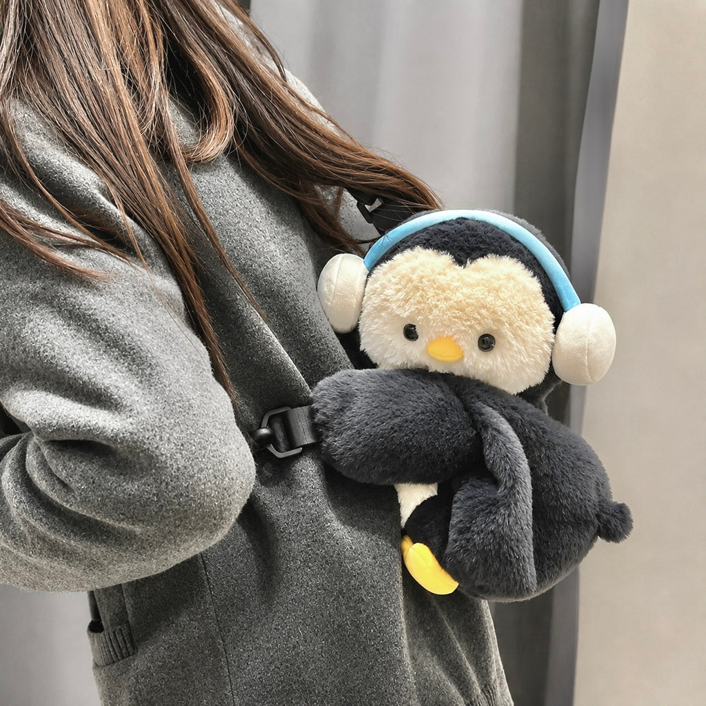 Cute Penguin & Lamb Plush Crossbody Bag