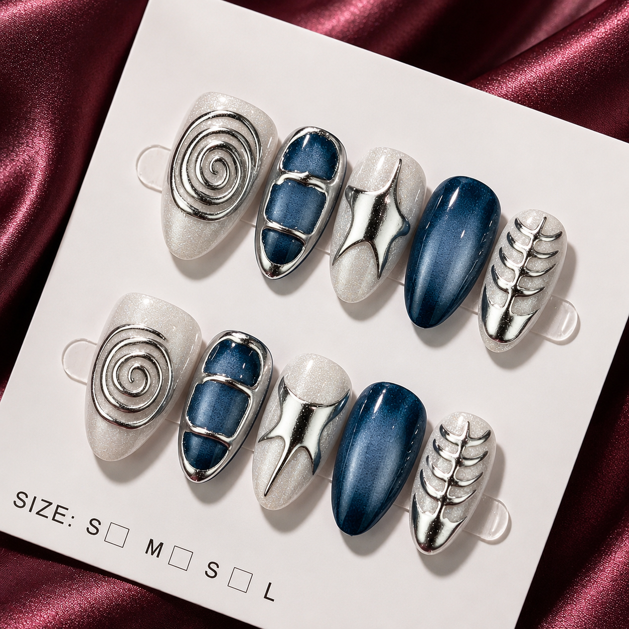 Millennial-style Three-dimensional Short Almond False Nails