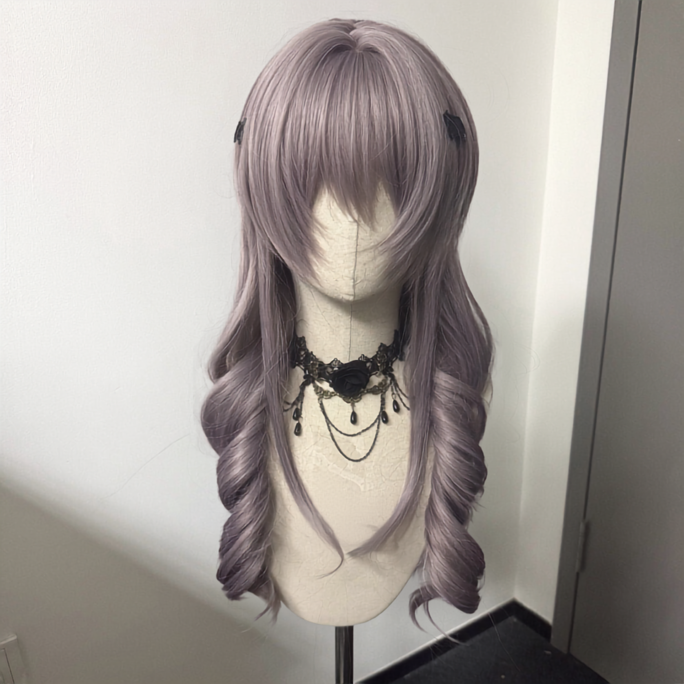 Dollcore Double Bun Long Curly Wig – Pastel Purple Synthetic Lolita Wig
