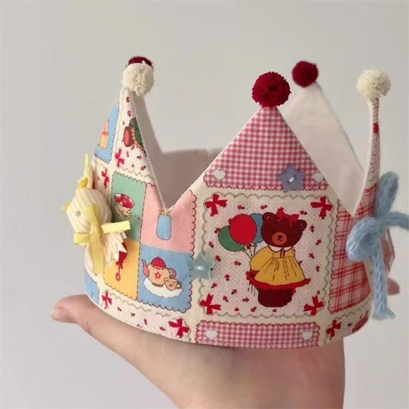 Cute Handmade Bow Little Bear Birthday Crown