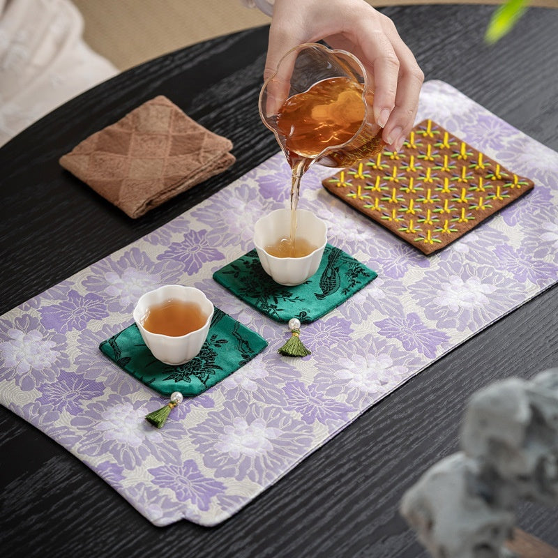 Handmade Chinese Brocade Tea Coaster