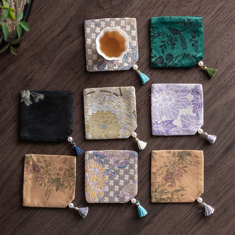 Handmade Chinese Brocade Tea Coaster